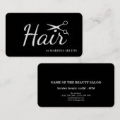 Elegant Clean White Scissors Hair Stylist Visitekaartje (Voorkant / Achterkant)