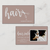 Elegant Clean White Scissors Hair Stylist Visitekaartje (Voorkant / Achterkant)