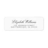Elegant Clean White Simple Return-adreslabels Etiket (Voorkant)