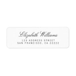 Elegant Clean White Simple Return-adreslabels Etiket