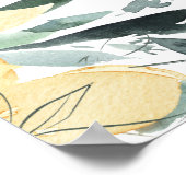 ELEGANT CLEAN YELLOW WATERVERF FLORAL BABY SHOWER POSTER (Hoek)