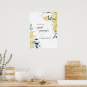 ELEGANT CLEAN YELLOW WATERVERF FLORAL BABY SHOWER POSTER (Keuken)