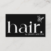 Elegant Clean Zwart Wit Haar Stylist Afspraak Visitekaartje (Voorkant)