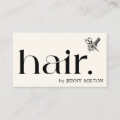 Elegant Clean Zwart Wit Haar Stylist Afspraak Visitekaartje (Voorkant)