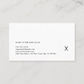 Elegant Clean Zwart Wit Schaar Haarstylist Visitekaartje (Achterkant)