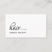 Elegant Clean Zwart Wit Schaar Haarstylist Visitekaartje (Voorkant)