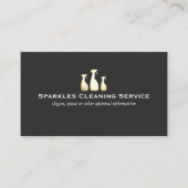 Elegant Cleaning Service Business Gold en Black Visitekaartje (Voorkant)