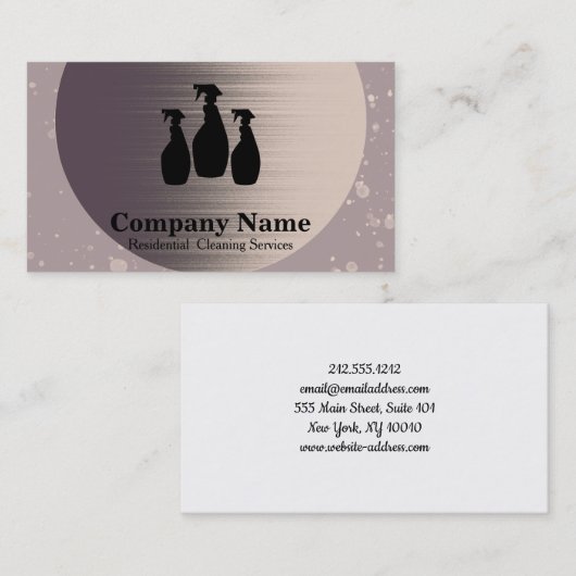 Elegant Cleaning Service Glitter Bokeh Business CA Visitekaartje (Voorkant / Achterkant)