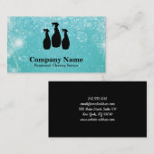 Elegant Cleaning Service Glitter Bokeh Visitekaartje (Voorkant / Achterkant)