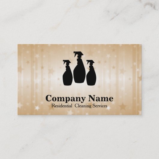 Elegant Cleaning Service Glitter Bokeh Visitekaartje (Voorkant)