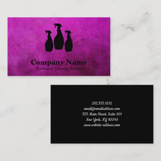 Elegant Cleaning Service Glitter Bokeh Visitekaartje (Voorkant / Achterkant)
