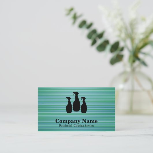 Elegant Cleaning Service Glitter Bokeh Visitekaartje (Staand voorkant)