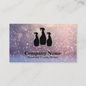 Elegant Cleaning Service Glitter Bokeh Visitekaartje (Voorkant)