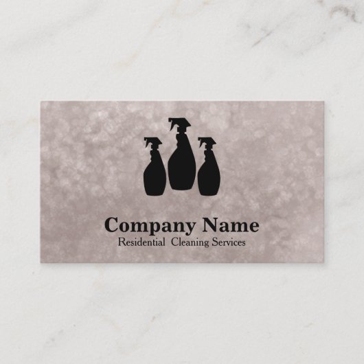 Elegant Cleaning Service Glitter Waterverf Busine Visitekaartje (Voorkant)