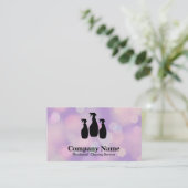 Elegant Cleaning Service Glitter Waterverf Visitekaartje (Staand voorkant)