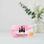 Elegant Cleaning Service Glitter Waterverf Visitekaartje (Staand voorkant)