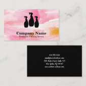 Elegant Cleaning Service Glitter Waterverf Visitekaartje (Voorkant / Achterkant)