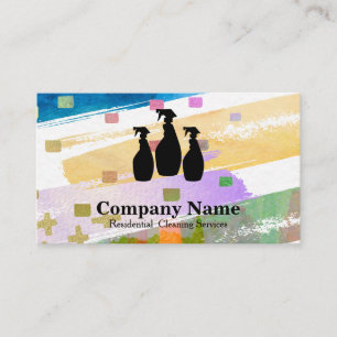 Elegant Cleaning Service Glitter Waterverf Visitekaartje