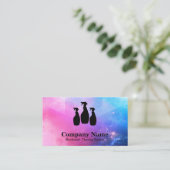 Elegant Cleaning Service Glitter Waterverf Visitekaartje (Staand voorkant)