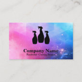 Elegant Cleaning Service Glitter Waterverf Visitekaartje (Voorkant)