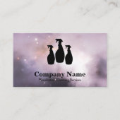 Elegant Cleaning Service Glitter Waterverf Visitekaartje (Voorkant)