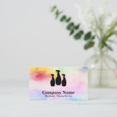 Elegant Cleaning Service Glitter Waterverf Visitekaartje (Staand voorkant)