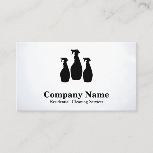 Elegant Cleaning Service Glitter Waterverf Visitekaartje (Voorkant)