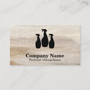 Elegant Cleaning Service Glitter Waterverf Visitekaartje