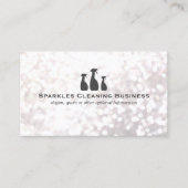 Elegant Cleaning Service White Bokeh Visitekaartje (Voorkant)