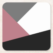 elegant clear dusty pink, black, grey geometrics kartonnen onderzetters (Voorkant)