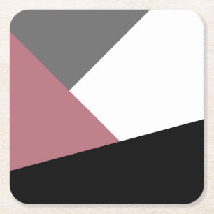 elegant clear dusty pink, black, grey geometrics kartonnen onderzetters