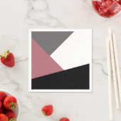 elegant clear dusty pink, black, grey geometrics servetten (Insitu)
