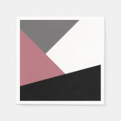 elegant clear dusty pink, black, grey geometrics servetten (Voorkant)