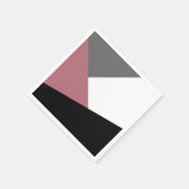 elegant clear dusty pink, black, grey geometrics servetten (Hoek)