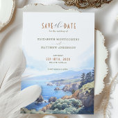 Elegant Cliffside Save the Date Kaart - Big Sur, C