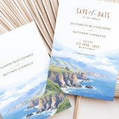 Elegant Cliffside Save the Date Kaart - Big Sur, C