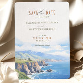 Elegant Cliffside Save the Date Kaart - Big Sur, C