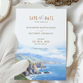 Elegant Cliffside Save the Date Kaart - Big Sur, C