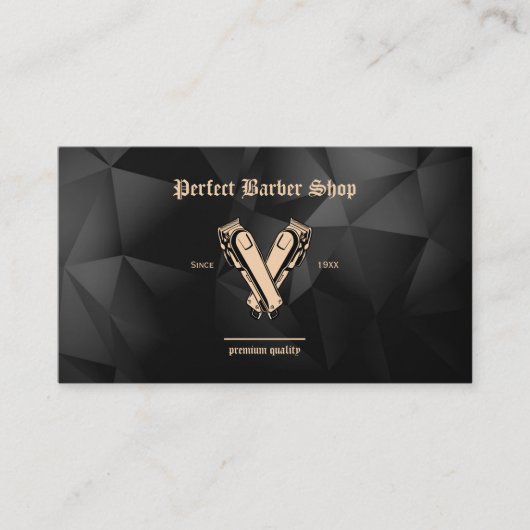 Elegant  Clippers Barber Shop Professional Visitekaartje (Voorkant)