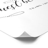 Elegant Clligraphy Wedding Guest Book Table Sign Poster (Hoek)