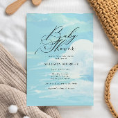 Elegant Cloud 9 Blue Sky Baby shower Kaart