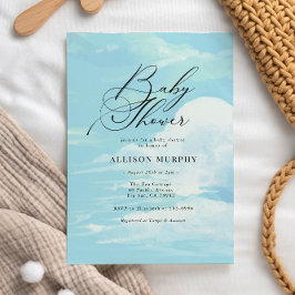 Elegant Cloud 9 Blue Sky Baby shower Kaart