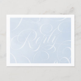 Elegant Cloud Blue Sky Script Waterverf antwoord Uitnodiging Briefkaart