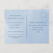 Elegant Cloud Blue Sky Script Waterverf antwoord Uitnodiging Briefkaart (Achterkant)