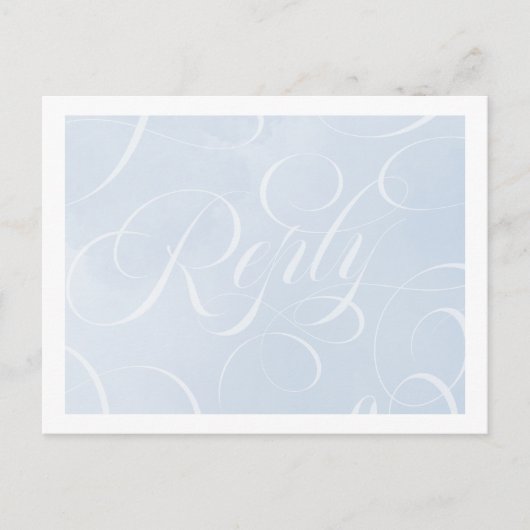 Elegant Cloud Blue Sky Script Waterverf antwoord Uitnodiging Briefkaart (Voorkant)