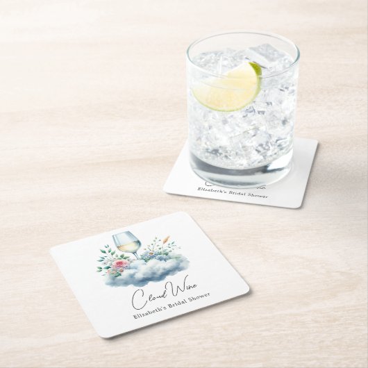 Elegant Cloud Wine Vrijgezellenfeest Kartonnen Onderzetters (Insitu)