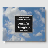 Elegant Cloudy Sky Memorial Guestbook Gastenboek (Voorkant)