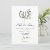 Elegant Clover Hoefijzers Botanical Wedding Kaart (Staand voorkant)