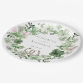 Elegant Clover Hoefijzers Botanical Wedding Papieren Bordje (Gekanteld)
