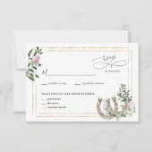 Elegant Clover Hoefijzers Botanical Wedding RSVP Kaartje (Voorkant)